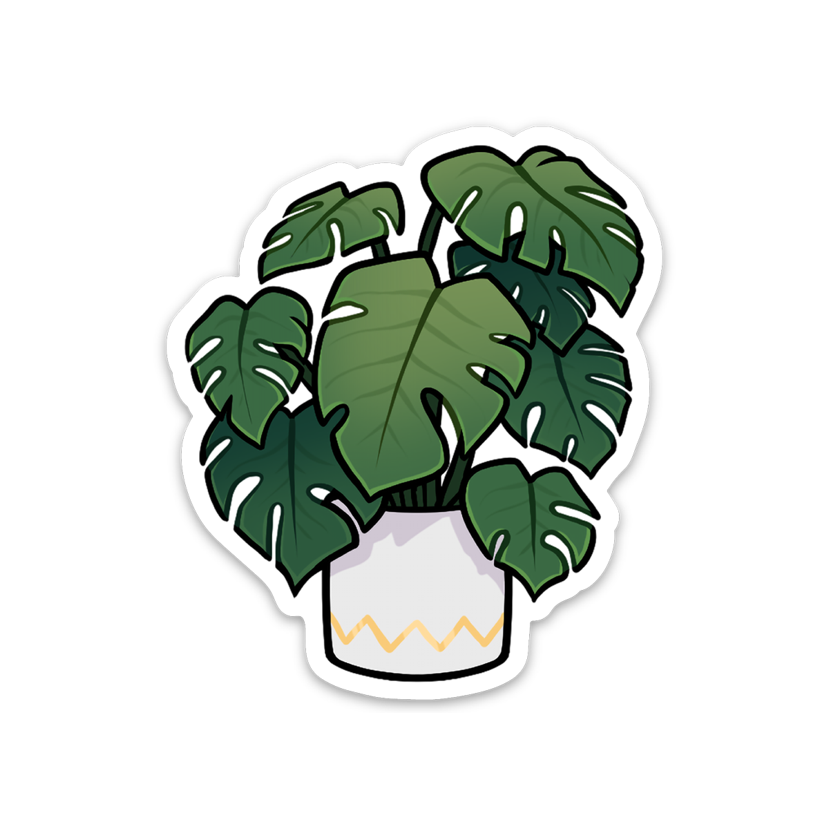 monstera sticker Potted Monstera Plant Sticker
