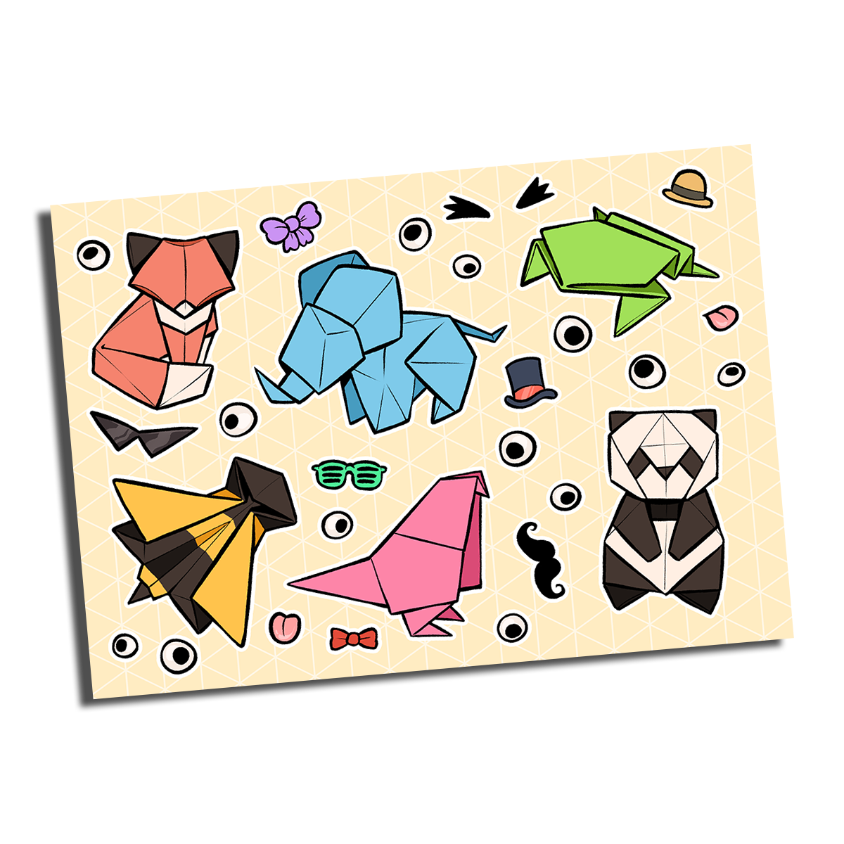 🐝 STICKER SHEET Origami Animals FrameRate