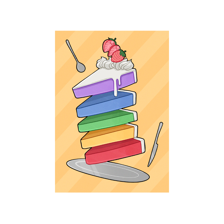 🐝 Rainbow Cake Mini Print