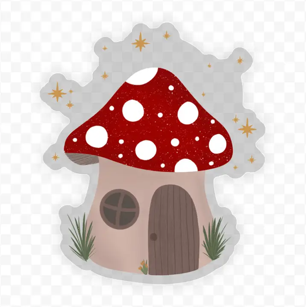 Mushroom House Sticker