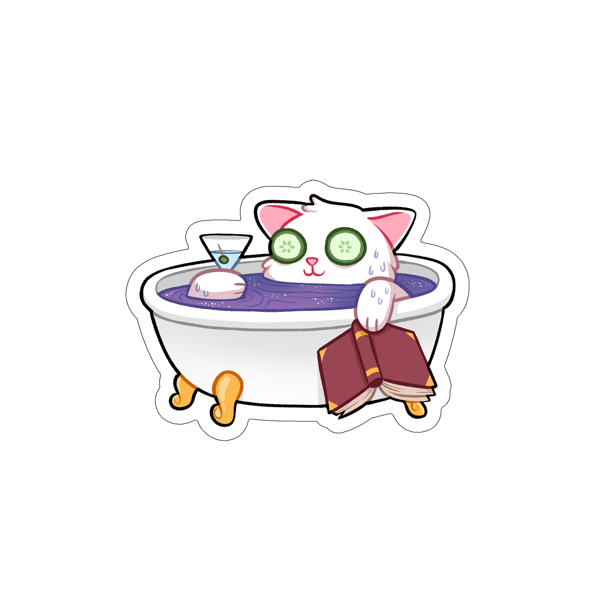 🐝 Cool Bath Cat Sticker – FrameRate