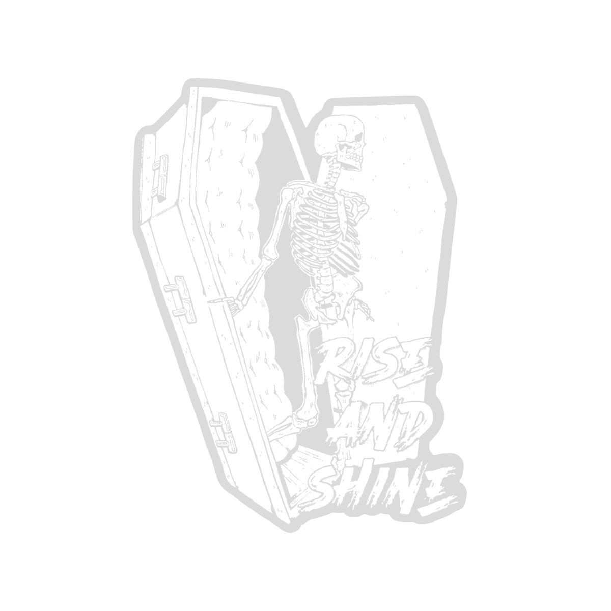 Rise and Shine Skeletons Clear Sticker
