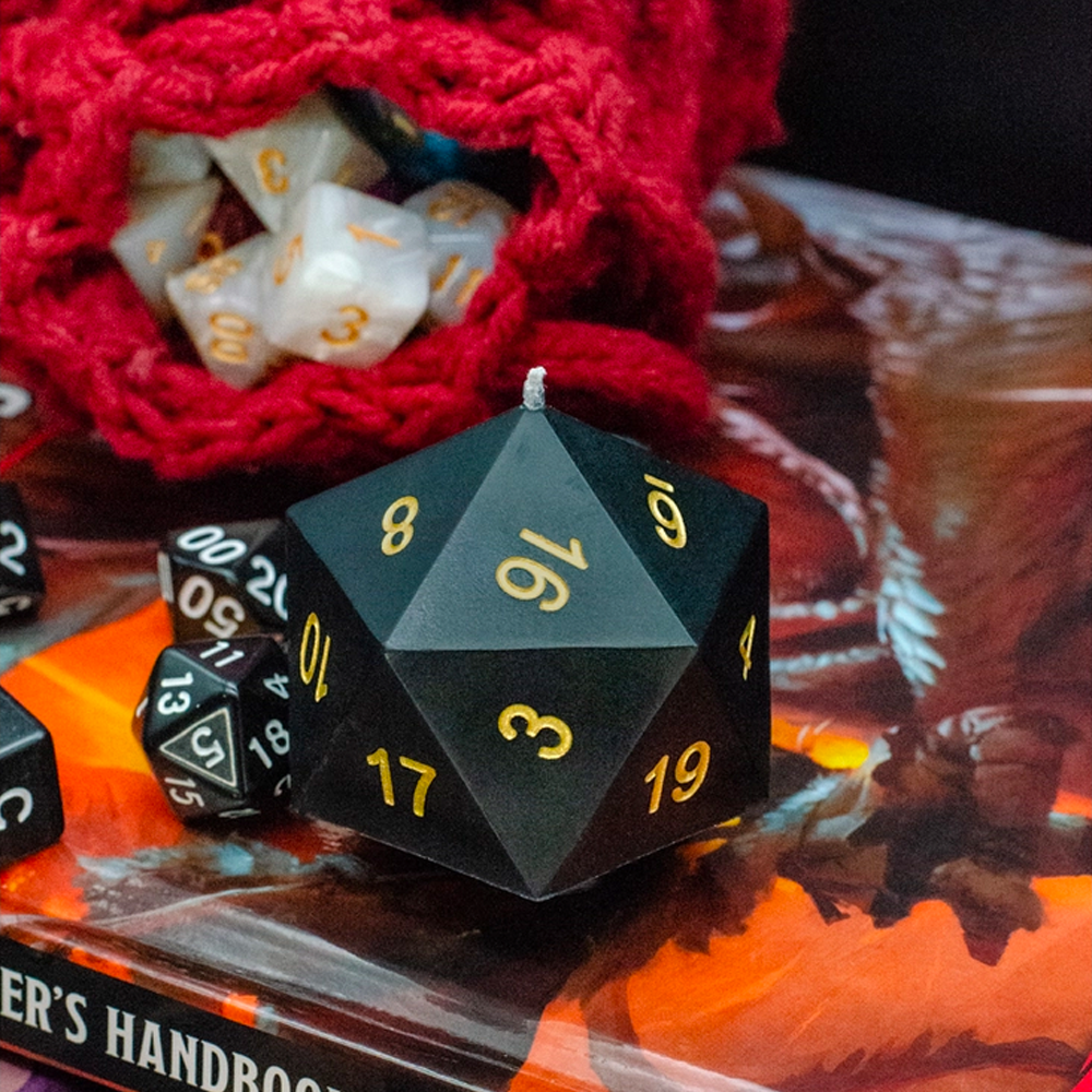 Black DnD Dice Candle