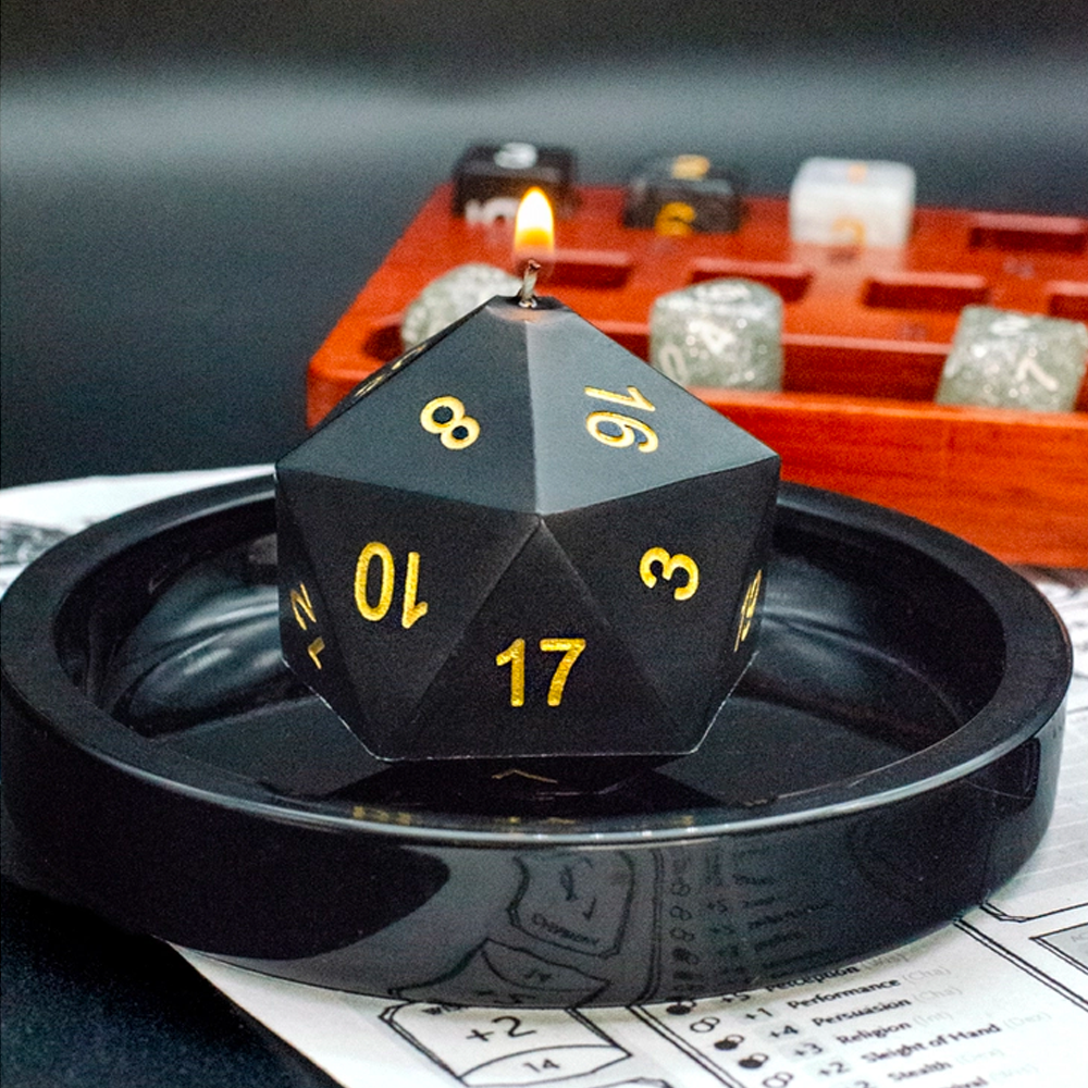 Black DnD Dice Candle