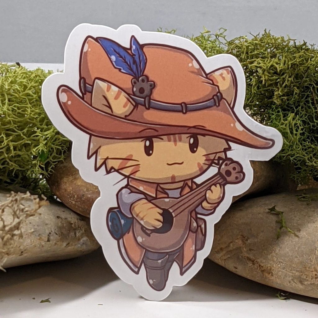 Bard Cat DnD Class Inspired Sticker