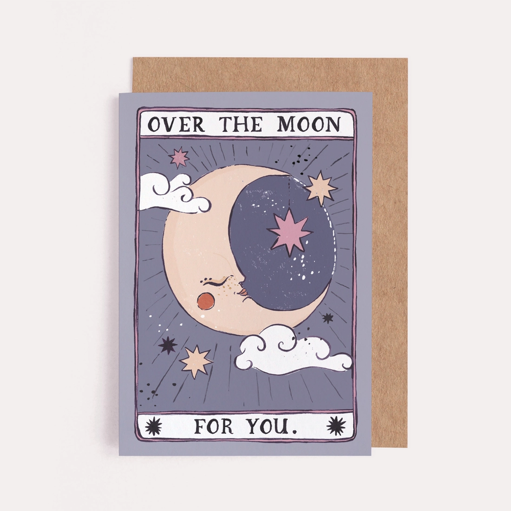 Over the Moon Congratulations Greeting Card