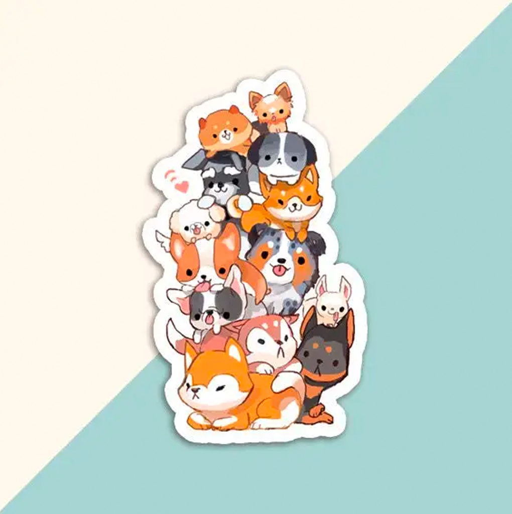 A Pile of Dogs Vinyl Sticker