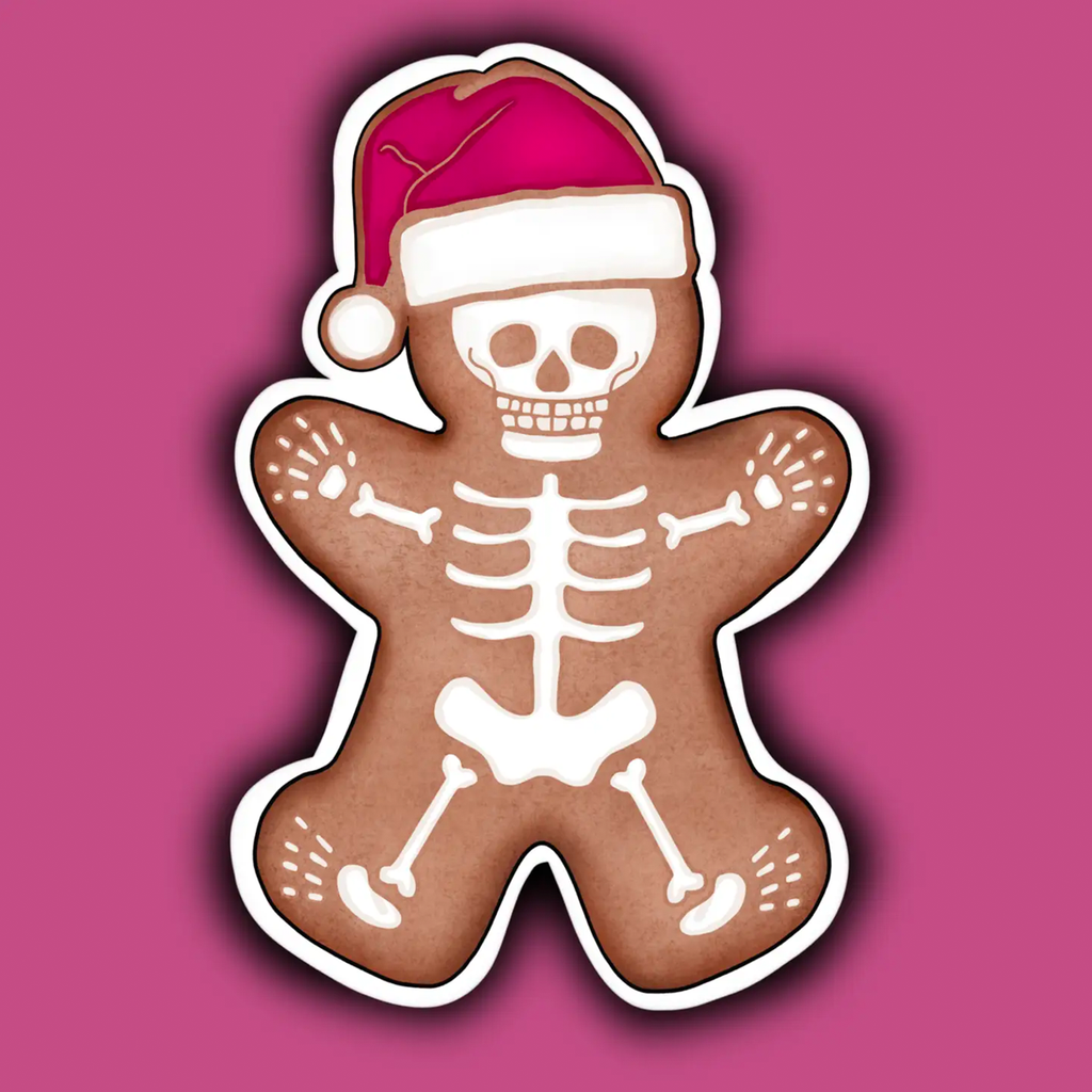 Skeleton Gingerbread Man Sticker