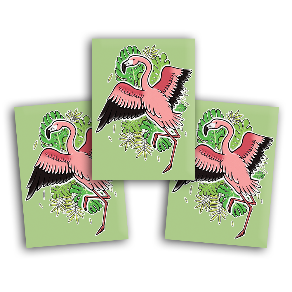 CARD SLEEVES | BIRDS OF RAY - FLAMINGO