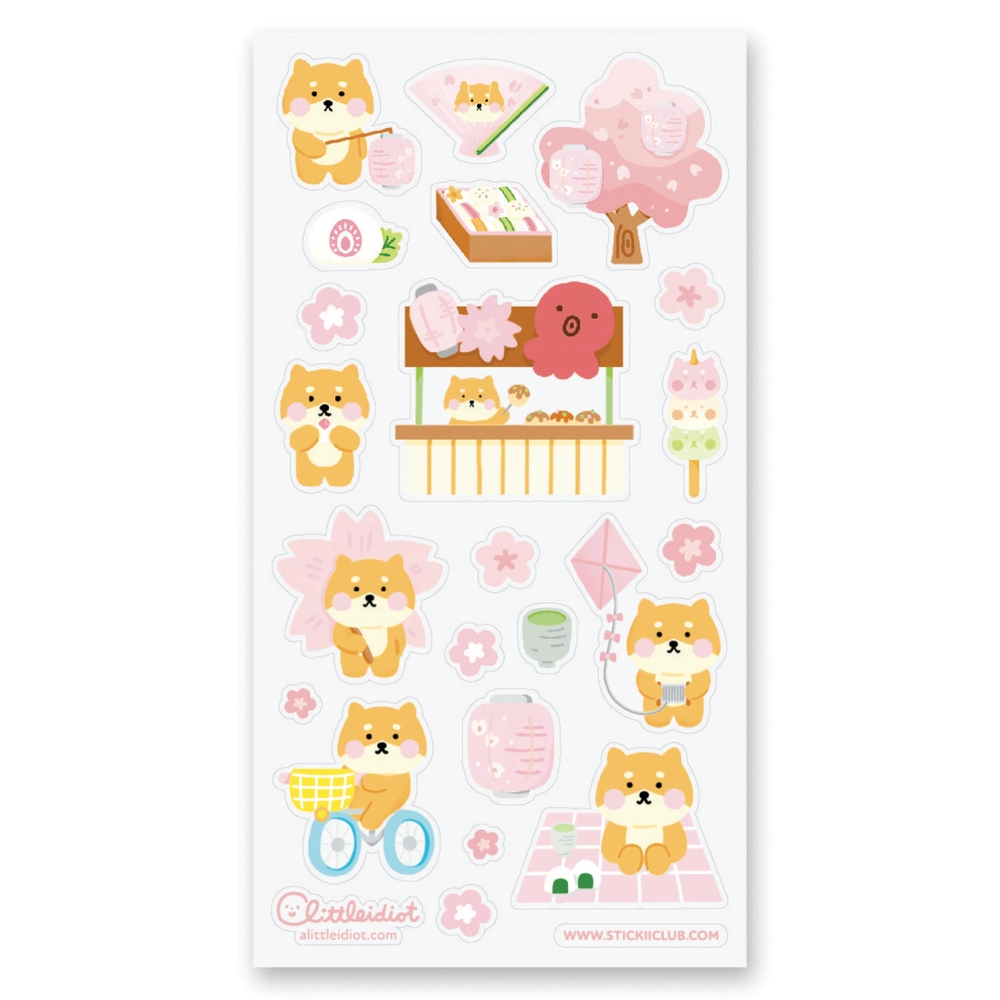 Shiba & Sakura Sticker Sheet