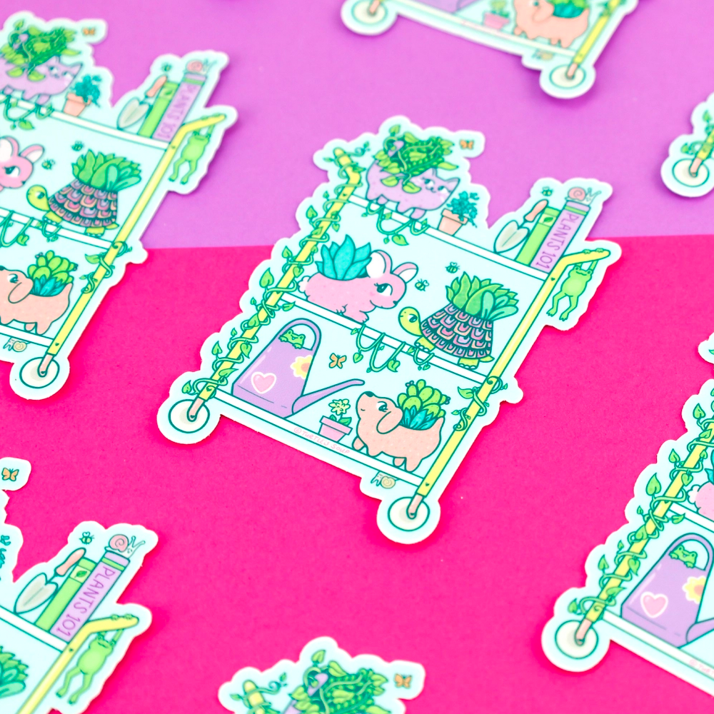 Planter Pets Plant Stand Vinyl Sticker