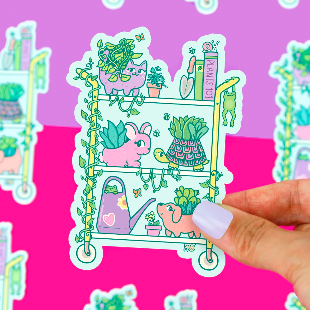 Planter Pets Plant Stand Vinyl Sticker