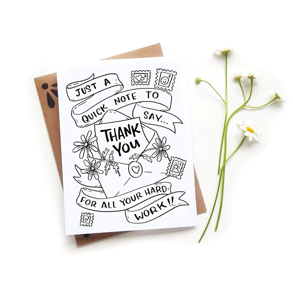Coloring Thank You Cards