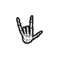 STICKER | BLACK AND WHITE SKELETON HAND