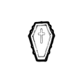 STICKER | BLACK AND WHITE COFFIN