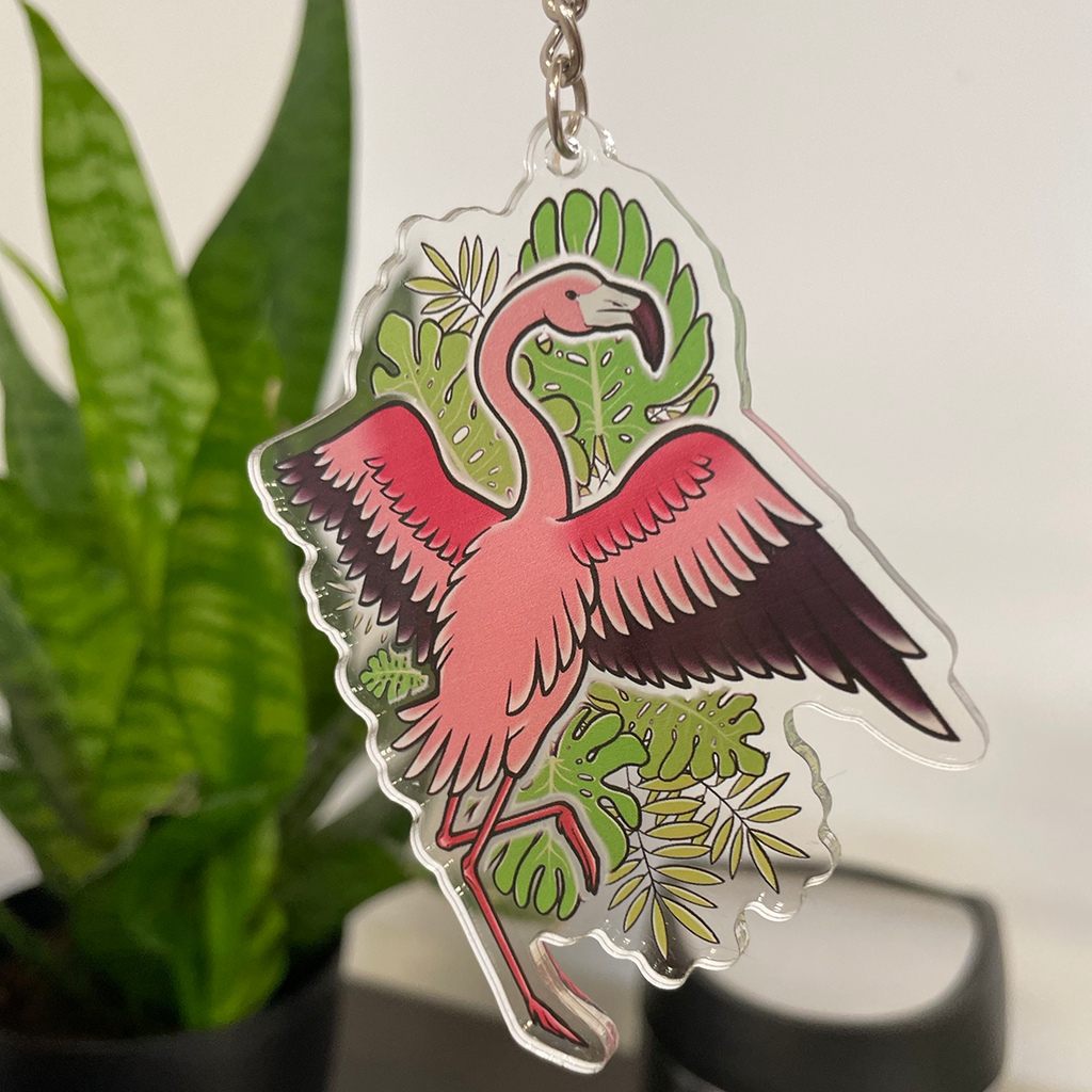 ACRYLIC KEYCHAIN | BIRDS OF RAY - FLAMINGO