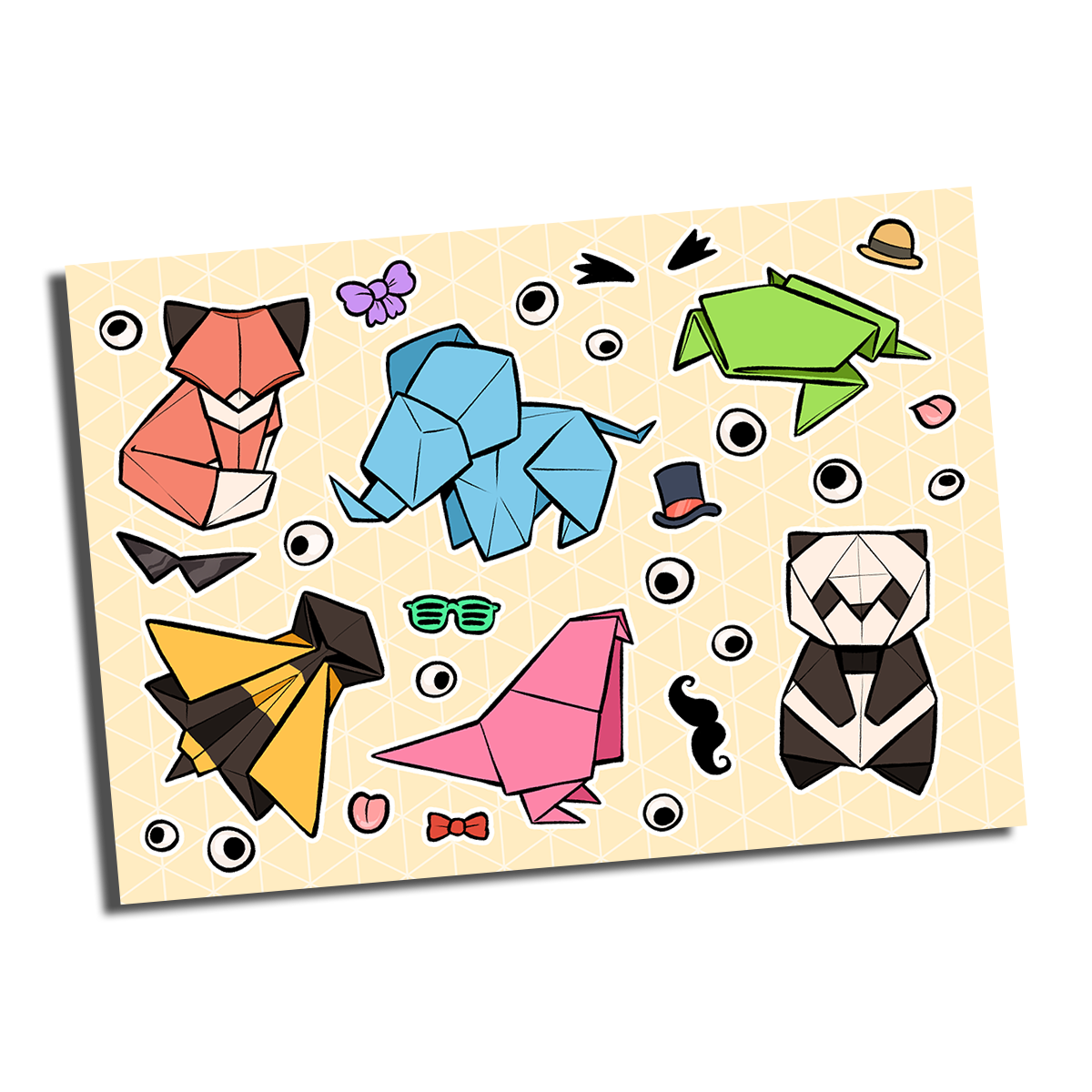 🐝 STICKER SHEET | Origami Animals