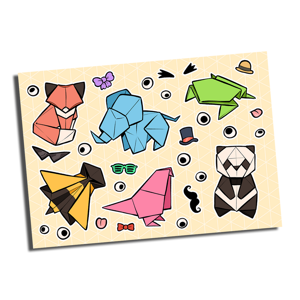 🐝 STICKER SHEET | Origami Animals