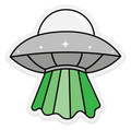 CLEAR STICKER | ALIEN SPACESHIP