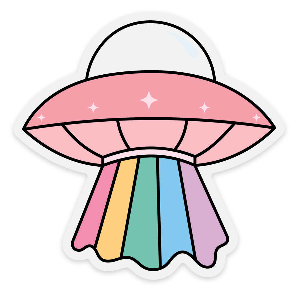 CLEAR STICKER | PASTEL SPACESHIP