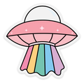CLEAR STICKER | PASTEL SPACESHIP